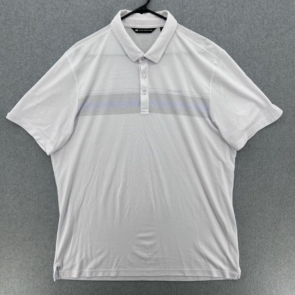 Travis Mathew Chest Stripe Polo Golf Shirt Mens Size XXL